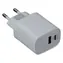 iGet PA20 biela / Napájací adaptér / USB-C + USB-A / 20W / Power Delivery
