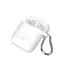 USAMS BH423 biela / Puzdro pre AirPods / Silikónové / Pútko a karabína