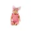 LullaBaby Bábika 35 cm v overale s čelenkou Pink / od 2 rokov