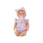 LullaBaby Bábika 35 cm v overale s čelenkou Floral Lila / od 2 rokov