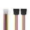 Nedis Molex (M) - 2x SATA 15pin (F) / Napájací kábel / Pozlátené konektory / 0,15 m