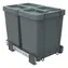 Elletipi ECOFIL Vstavaný výsuvný odpadkový kôš s rámom / 18 +18 l / Veko Flip- UP / 47,5 × 32,5 × 45 cm