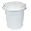 DENOX Industrial biela / Nádoba na odpad / 50 l / PE-HD plast / kovové spony