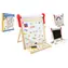 TEDDIES Tabuľa obojstranná magnetická / Drevo / 33x33 cm / S rolkou papiera a doplnky / od 3 rokov