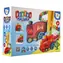 TEDDIES Lokomotíva stavajúca domino / Vláčik / na batérie / svetlo a zvuk / 16 cm