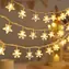LED vianočné osvetlenie vločka/hviezda EHD-LS04 teplá biela / Reťaz / 20 LED's / 3 m / batéria 3x AA