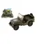 TEDDIES Vojenské auto Jeep Willys MB 10 cm / Kov/plast / Na spätné natiahnutie / od 3 rokov