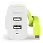 Sweex Nabíjačka 2x USB + Lightning bielo-zelená / Nabíjačka / 2x USB / Lightning / 3 A
