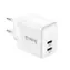 Crong Ultra Compact GaN 35W biela / Sieťová nabíjačka / 2x USB-C / PD 3.0 PPS