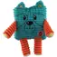 DOG FANTASY Hračka Cuties Štvorcové zvieratko petrolejovo zelená / Plyšová / 12,5 cm