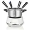 Melissa Fondue nerezová/biela / Elektrické fondue / 2 l / 1200 W / 6 vidličiek / regulácia teploty