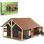 KIDS GLOBE Drevená stavebnica Stajňa pre kone s 2 boxmi / Mierka 1:24 / od 3 rokov