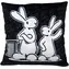 MORAVSKÁ ÚSTREDŇA Vankúš Bob a Bobek čierny / 30 x 30 cm / 100% polyester