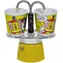 Bialetti MINI EXPRESS Set Lichtenstein žltá / Sada: fontánová moka kanvička (90 ml) + 2x hrnček (Roy Lichtenstein)