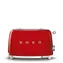 SMEG 50's Retro Style červená / Hriankovač / 950 W / 2 sloty / 2 hrianky / 6 stupňov opečenia