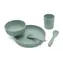 KikkaBoo Jedálenská súprava 5-dielna Platinum Silicone Sage / od 6 mesiacov