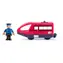 Woody Moderný elektrický vláčik červená / obojsmerný pohon / figúrka rušňovodiča / 10 x 4.5 cm / 1×AA / od 3 rokov