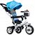 ECOTOYS Trojkolka so strechou a vodiacou tyčou modrá / od 12 mesiacov