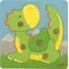 GOKI Drevené puzzle Drak / 5 dielikov / od 12 mesiacov
