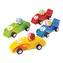 Bigjigs Toys Farebné drevené závodné auto 1 ks / od 18 mesiacov