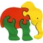 Fauna Drevené vkladacie puzzle z masívu malý slon / od 3 rokov