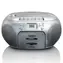 Lenco SCD-420 strieborná / FM rádio / CD &amp; kazetový prehrávač / 2x2W / 3.5mm jack
