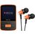 ECG PMP 30 8GB čierna &amp; oranžová / MP3 &amp; MP4 prehrávač / 1.5 &quot;/ 8GB / MicroSD / Radio FM 