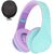 PowerLocus P2 Kids Turquoise/Purple / Detské bezdrôtové slúchadlá s mikrofónom / Bluetooth 5.3
