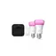 Philips Hue Štartovacia sada LED 2x 8.1W / 2x žiarovky E27 + Bridge PRO + vypínač so stmievačom / 2x 1100 lm / 1000-20000K
