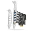 Axagon PCEU-43RS, PCIe radič, 4X USB 5Gbps, napájanie z PCIe alebo SATA, Renesas PD720201, SP & LP