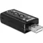 DeLock Externá zvuková karta USB 2.0 A - 2x 3.5mm jack čierna