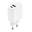 Setty GSM106083 biela / Rýchlonabíjačka do siete s 2x USB / 1x USB-A / 1x USB-C / 20W / 3A