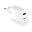 Forever GaN TC-06-65AC Rýchlonabíjačka do siete biela / 1x USB-C 1x USB 65W / PD / QC 