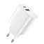 Forever LS-04 QC PD 20W Rýchlonabíjačka do siete biela / 1x USB-A 1x USB-C / QC 