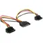 C-TECH Kábel SATA napájací na 2x SATA 90 ° / rozdvojka / 15cm