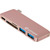 eSTUFF USB-C Hub ružová / 2 x USB 3.0 + 1 x USB C + čítačka SD-MicroSD 