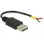 Delock Kábel USB 2.0 Typ-A samec > 2 x drôty bez konektora 10 cm Raspberry Pi