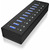 IcyBox IB-AC6110 USB Hub čierna / 10x USB 3.0 / s USB nabíjaním