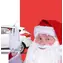 ThumbsUp! Ride With Santa / odnímateľná samolepka na okno automobilu