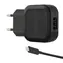 Qoltec 50184 AC adaptér 12W | 5V | 2.4A | USB + USB typ C
