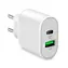 SBS Cestovný adaptér USB-C PD 20 W &amp; USB AFC 18 W biela