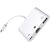 MicroConnect Lightning HUB to RJ-45+USB+Lightning biela