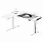 ULTRADESK WINGER biela / Herný elektrický nastaviteľný stôl / 155 x 60 x 75-122 cm / držiak slúchadiel&amp;nápojov / RGB