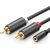Ugreen AV102 Kábel 2x RCA (Cinch - M) - 3.5 mm jack (F) 0.25 m čierna