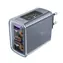 Acefast Exploration series PD65W GaN nabíjačka sivá / 2x USB-C / 1x USB-A / 65W