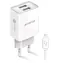 Aligator Múdra sieťová nabíjačka 2.4A Lightning (CHA0045) biela / 2xUSB / SMART IC / Lightning kábel