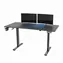 Ultradesk LEVEL V2 modrá / Herný elektricky nastaviteľný stôl / 140 x 68 x 72-117 cm / držiak slúchadiel&nápojov