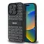 DKNY PU Leather Repeat Pattern Tonal Stripe Zadný Kryt pre iPhone 16 Pro Black