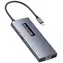 Blitzwolf BW-NEW TH8 adaptér 10in1 sivá / 3x USB-A / 3x USB-C / 1x HDMI / 1x RJ45 / SD + TF karta 