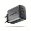 Axagon ACU-PQ67D sivá / GaN nabíjačka do siete / 1x USB-A / 1x USB-C / 67W / LCD display
